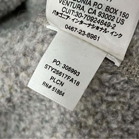 Patagonia Gray “Worn Wear” 1/4 Zip Long Sleeve Pullover Sweater S - Picture 7 of 7